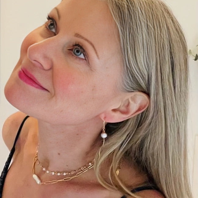 Pearl Rústica with Links Necklace (18K Gold Plated) | Luvesina