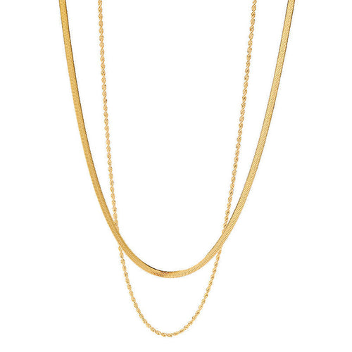 Mix Necklace Malla and Braided (18K Gold Plated) | Luvesina