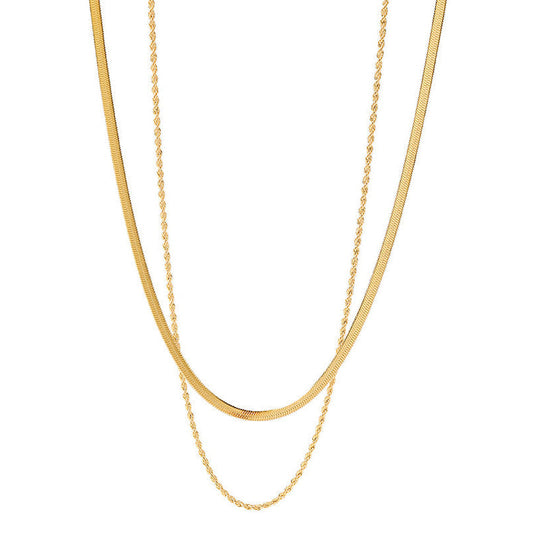 Mix Necklace Malla and Braided (18K Gold Plated) | Luvesina