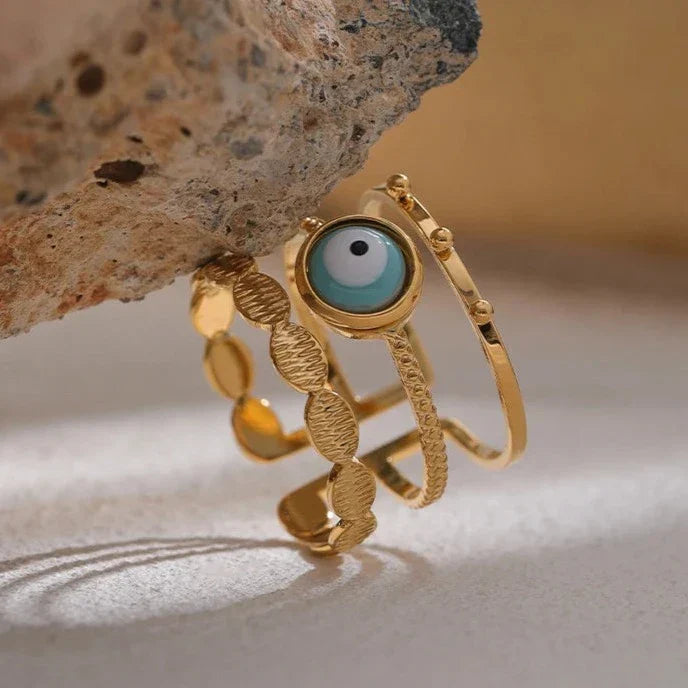 Turkish Eye Afrodita Ring (18K Gold Plated) | Luvesina