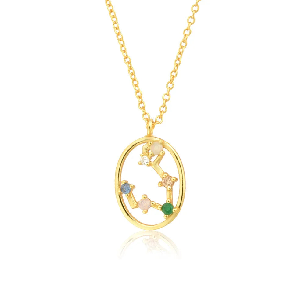 Constelaciones del Zodíaco Circonio Colorido Necklace (18K Gold Plated) | Luvesina