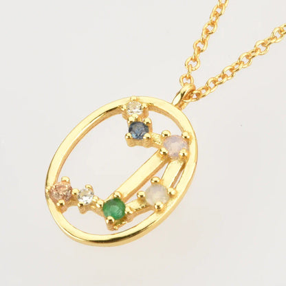 Constelaciones del Zodíaco Circonio Colorido Necklace (18K Gold Plated) | Luvesina