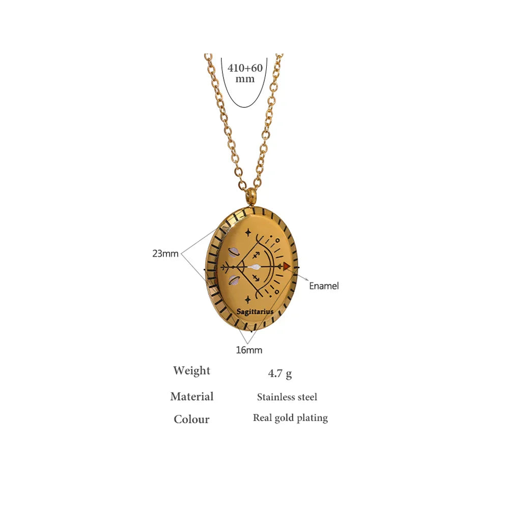 Constelaciones del Zodíaco Medal Necklace (18K Gold Plated) | Luvesina