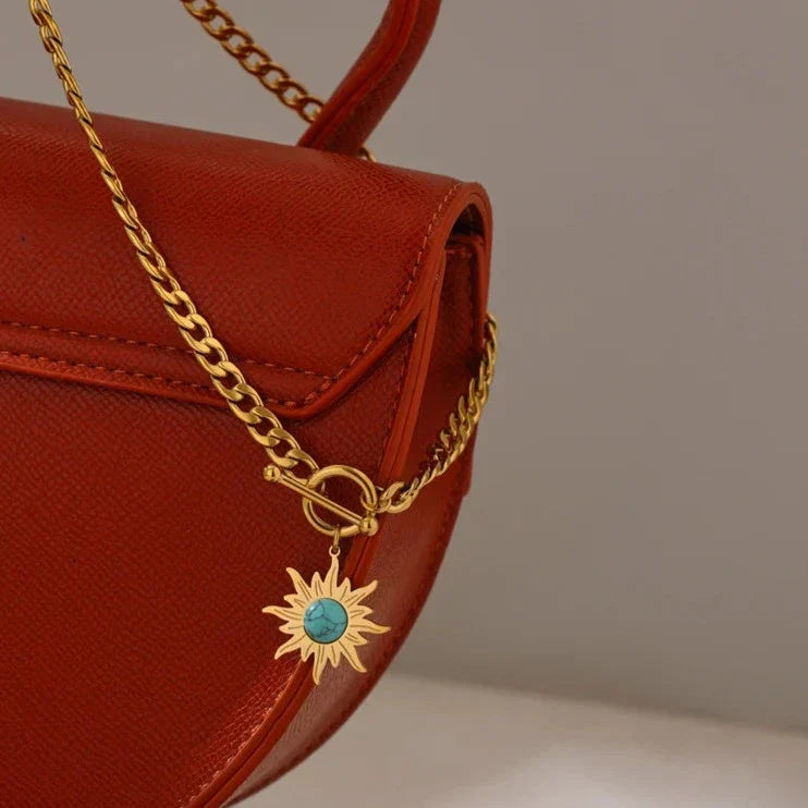 Sun of Mayo Chain Necklace (18K Gold Plated) | Luvesina