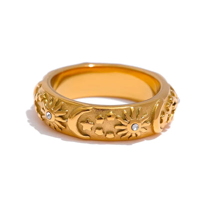 Set Celeste: Brazalete + Earring + Ring (18K Gold Plated) | Luvesina
