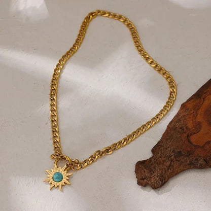 Sun of Mayo Chain Necklace (18K Gold Plated) | Luvesina