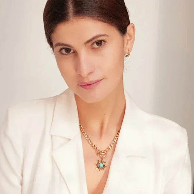 Sun of Mayo Chain Necklace (18K Gold Plated) | Luvesina