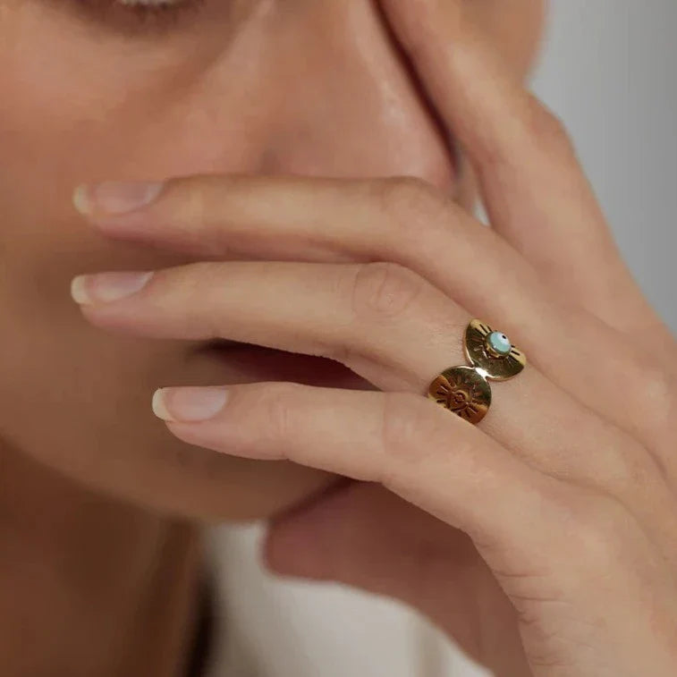 Turkish Eye Hera Ring (18K Gold Plated) | Luvesina
