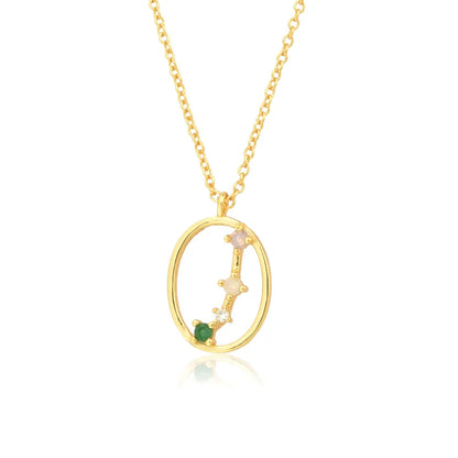 Constelaciones del Zodíaco Circonio Colorido Necklace (18K Gold Plated) | Luvesina