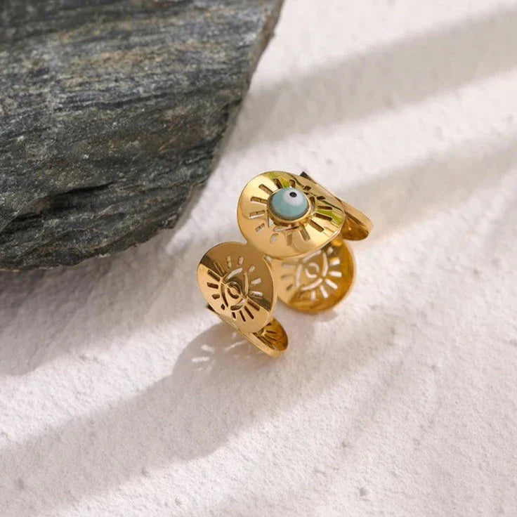 Turkish Eye Hera Ring (18K Gold Plated) | Luvesina