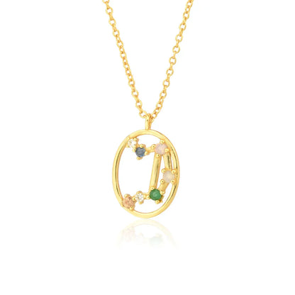 Constelaciones del Zodíaco Circonio Colorido Necklace (18K Gold Plated) | Luvesina