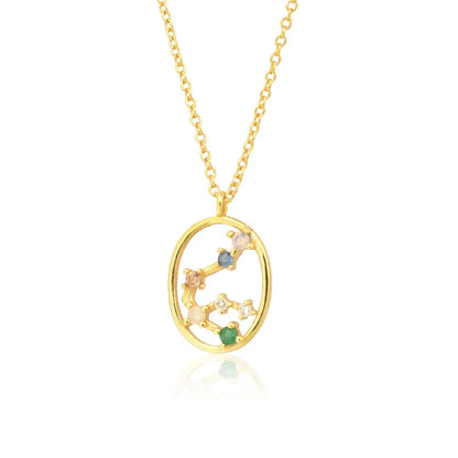 Constelaciones del Zodíaco Circonio Colorido Necklace (18K Gold Plated) | Luvesina