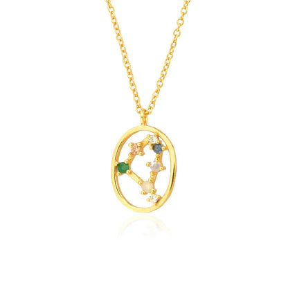 Constelaciones del Zodíaco Circonio Colorido Necklace (18K Gold Plated) | Luvesina