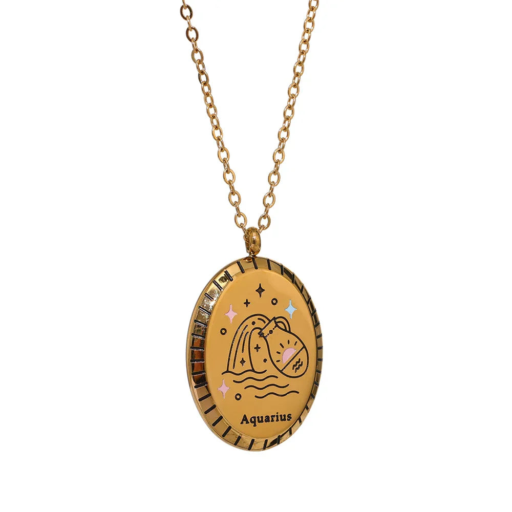 Constelaciones del Zodíaco Medal Necklace (18K Gold Plated) | Luvesina