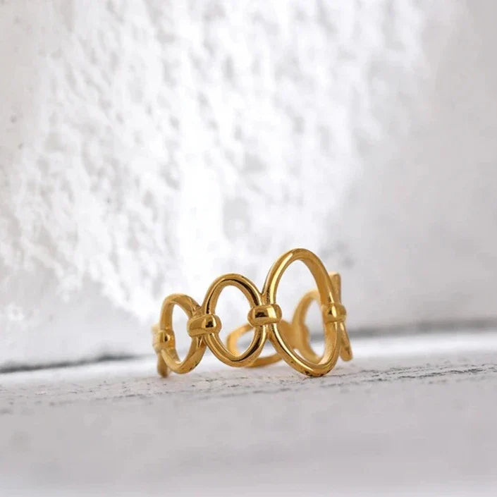 Laura Links Open Ring (18K Gold Plated) | Luvesina
