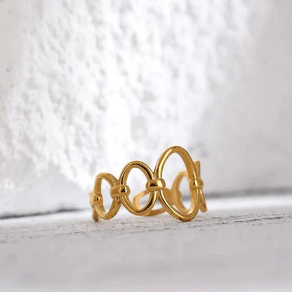Laura Links Open Ring (18K Gold Plated) | Luvesina