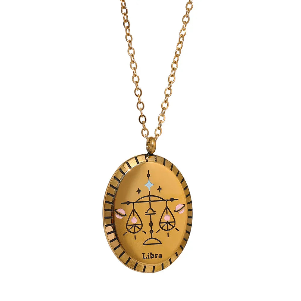Constelaciones del Zodíaco Medal Necklace (18K Gold Plated) | Luvesina