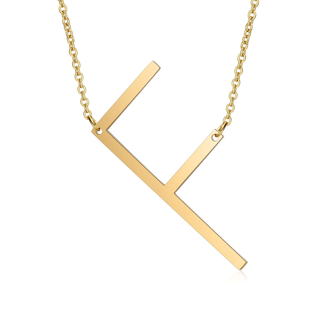 Letra Inicial Large Necklace (18K Gold Plated) | Luvesina