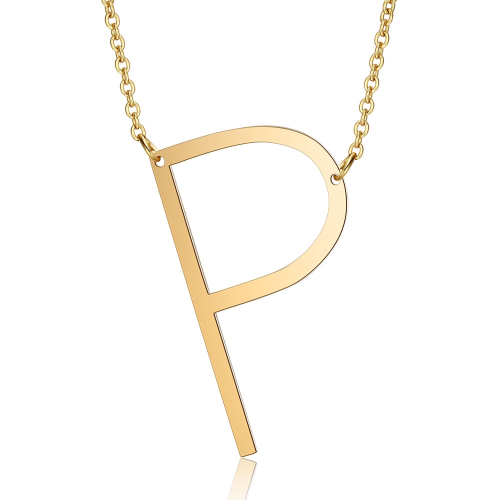 Letra Inicial Large Necklace (18K Gold Plated) | Luvesina