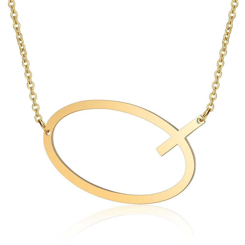 Letra Inicial Large Necklace (18K Gold Plated) | Luvesina