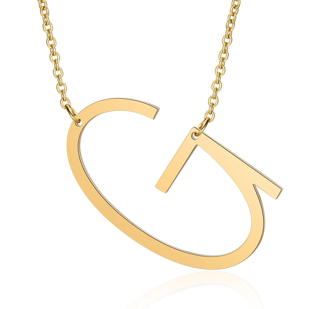 Letra Inicial Large Necklace (18K Gold Plated) | Luvesina