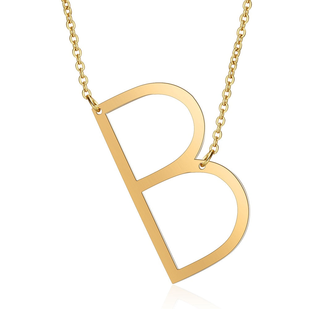 Letra Inicial Large Necklace (18K Gold Plated) | Luvesina