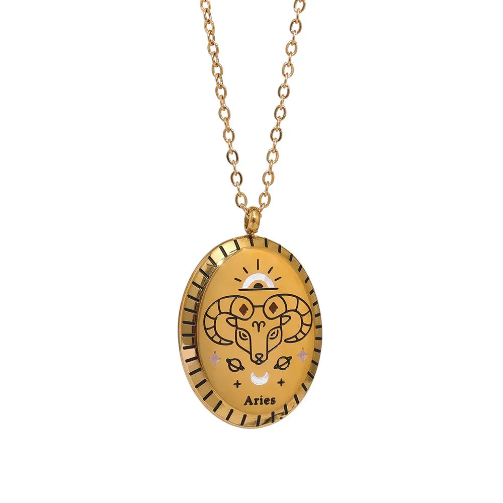 Constelaciones del Zodíaco Medal Necklace (18K Gold Plated) | Luvesina