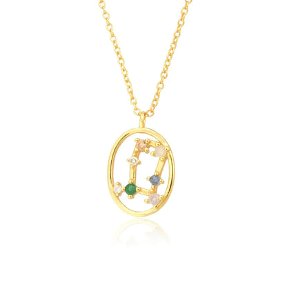 Constelaciones del Zodíaco Circonio Colorido Necklace (18K Gold Plated) | Luvesina