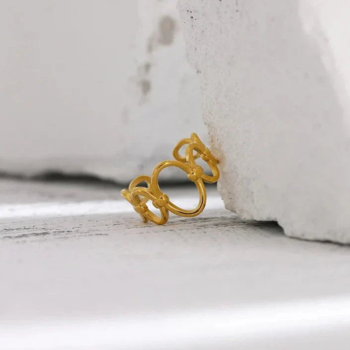 Laura Links Open Ring (18K Gold Plated) | Luvesina