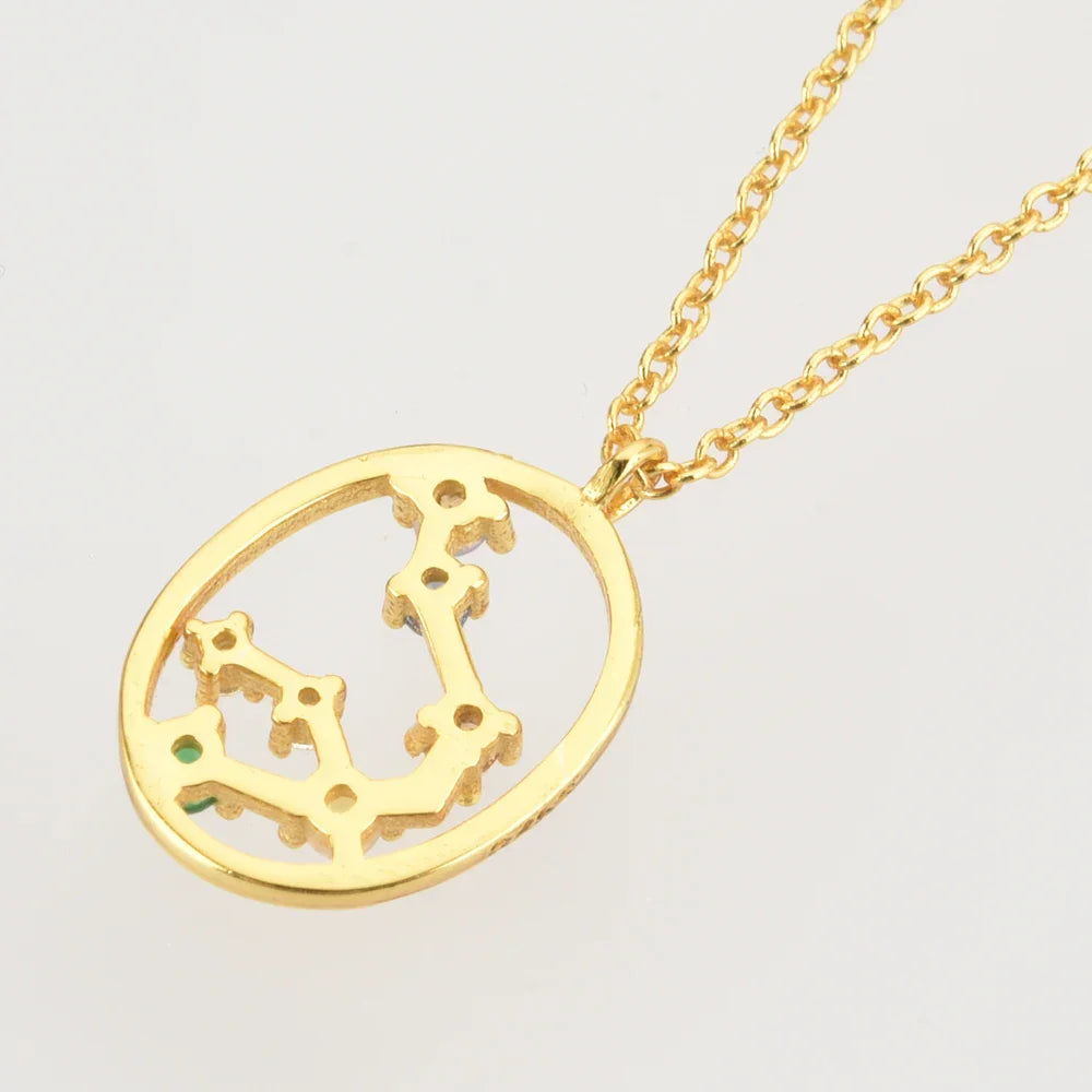 Constelaciones del Zodíaco Circonio Colorido Necklace (18K Gold Plated) | Luvesina