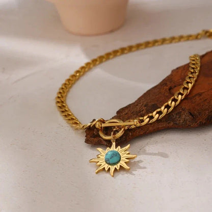 Sun of Mayo Chain Necklace (18K Gold Plated) | Luvesina