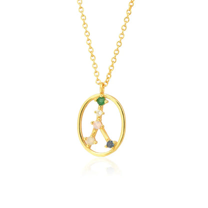 Constelaciones del Zodíaco Circonio Colorido Necklace (18K Gold Plated) | Luvesina