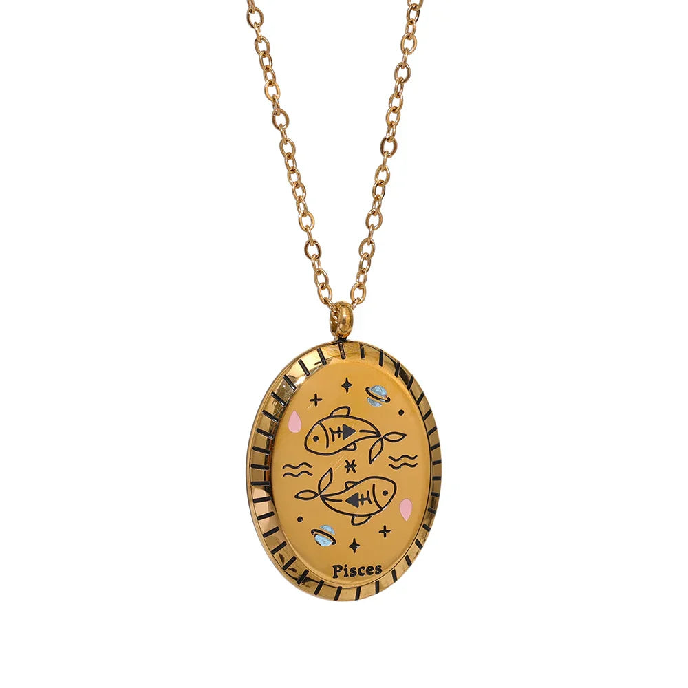 Constelaciones del Zodíaco Medal Necklace (18K Gold Plated) | Luvesina