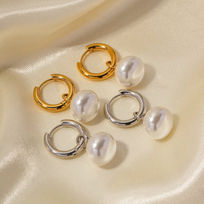 Emma Pearl Minimalist Earring (Chapados in Gold 18K) | Luvesina