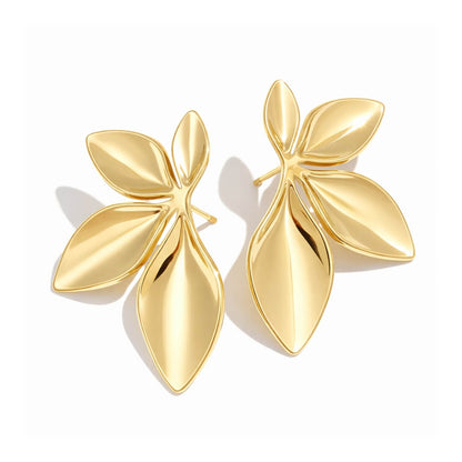 Naturaleza with Formato of Leaf Earring (Gold Plated) | Luvesina