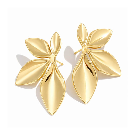 Naturaleza with Formato of Leaf Earring (Gold Plated) | Luvesina