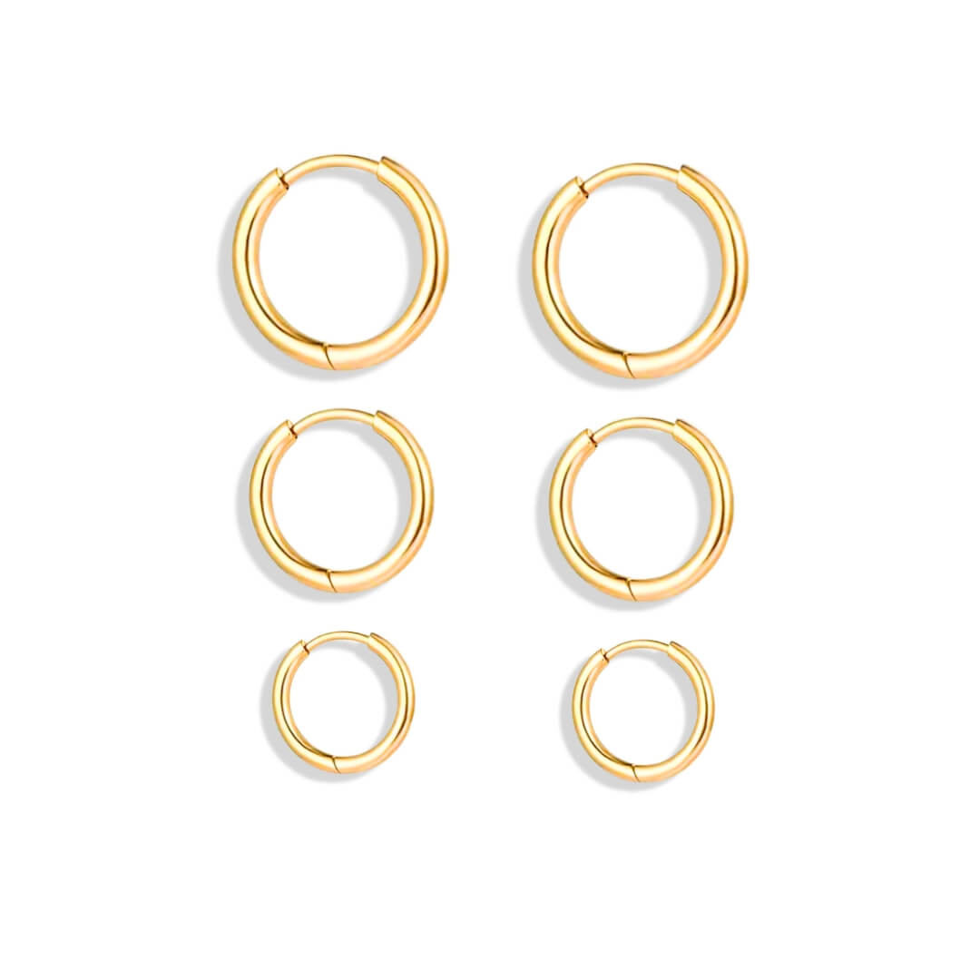 Aro Trío Earrings (Chapados in Gold 18K) | Luvesina