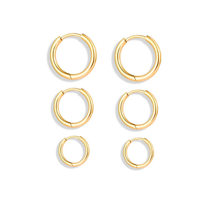 Aro Trío Earrings (Chapados in Gold 18K) | Luvesina