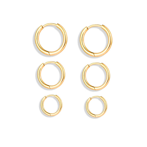 Aro Trío Earrings (Chapados in Gold 18K) | Luvesina