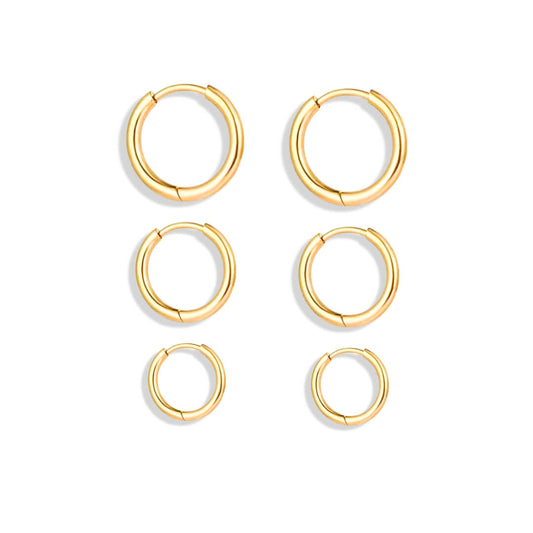 Aro Trío Earrings (Chapados in Gold 18K) | Luvesina