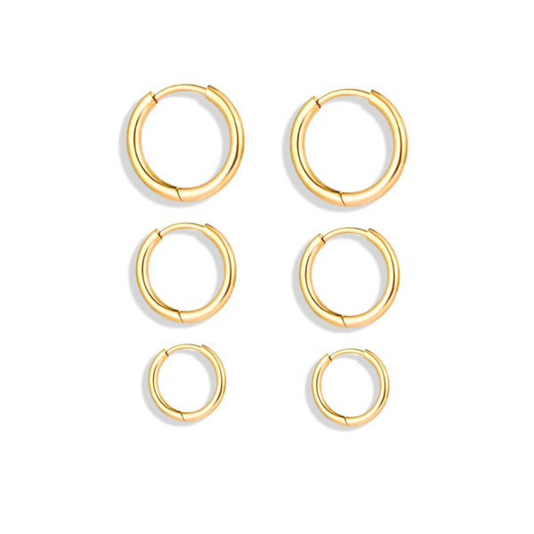 Aro Trío Earrings (Chapados in Gold 18K) | Luvesina