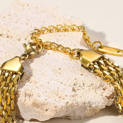 Malla Elegant Bracelet (Gold Plated) | Luvesina