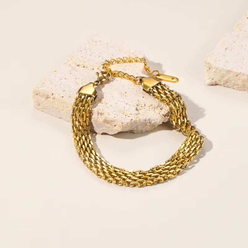Malla Elegant Bracelet (Gold Plated) | Luvesina