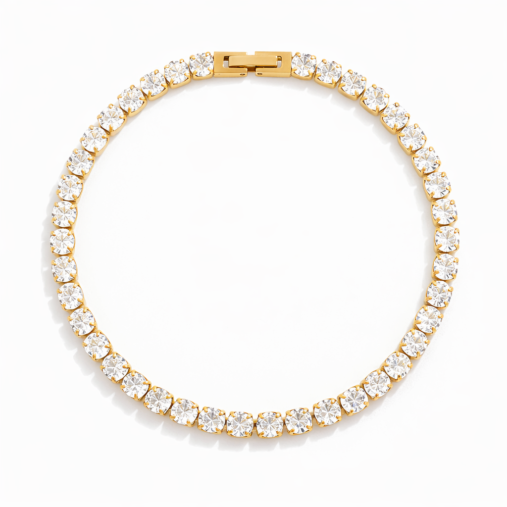 Riviera with Zirconia Brilliant Bracelet (Gold Plated) | Luvesina