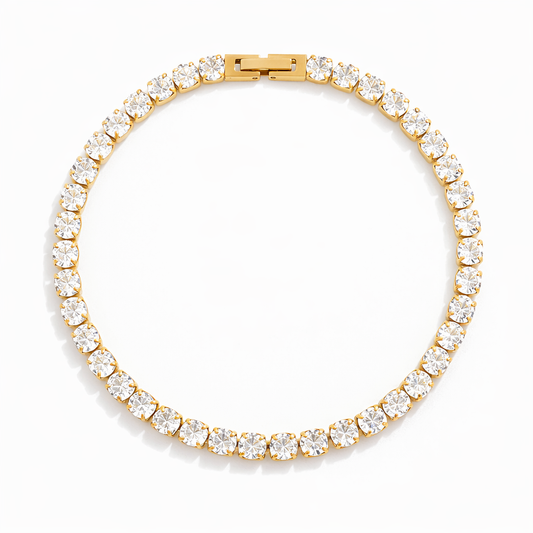 Riviera with Zirconia Brilliant Bracelet (Gold Plated) | Luvesina