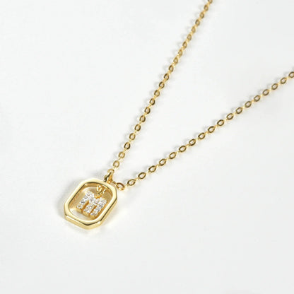 Iniciales with Zirconia Necklace (18K Gold Plated) | Luvesina