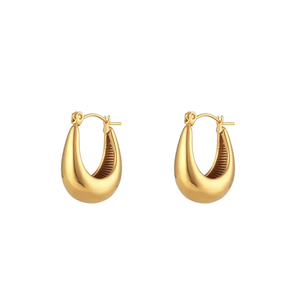 Hoop Canoa Earrings (Gold Plated) | Luvesina