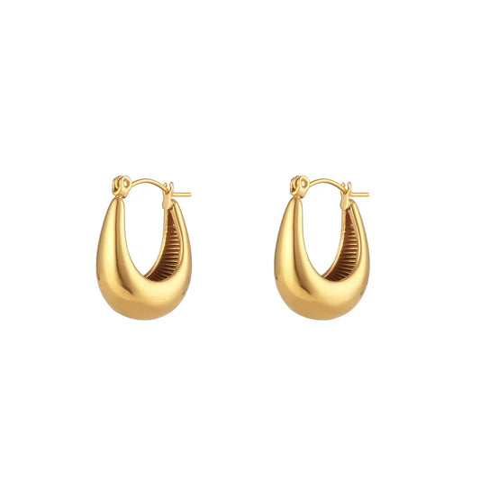 Hoop Canoa Earrings (Gold Plated) | Luvesina