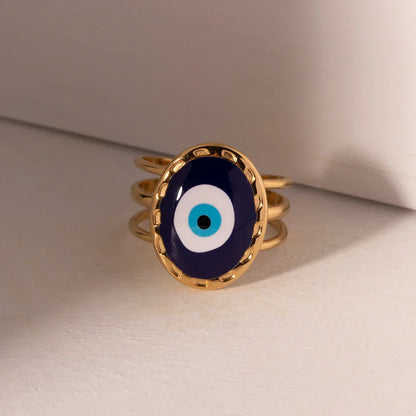 Amulet Turkish Eye Ring (Gold Plated) | Luvesina