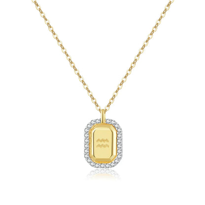 12 Signos del Zodíaco Zirconia Necklace (18K Gold Plated) | Luvesina